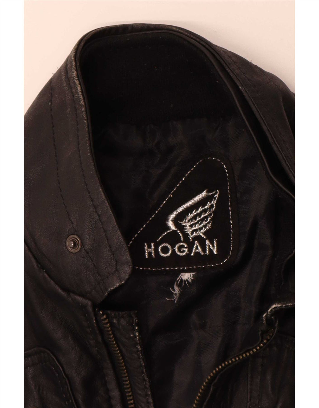 Женская кожаная косуха Hogan UK 12, средний черный
