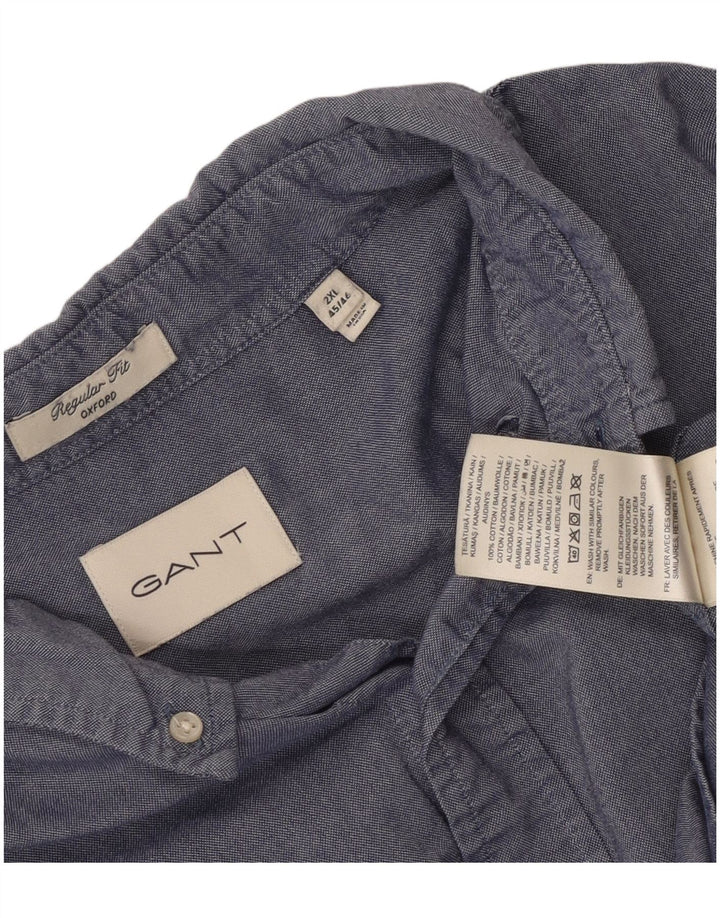 Мужская рубашка стандартного кроя Gant, размер 45/46, 2XL, синяя, хлопок