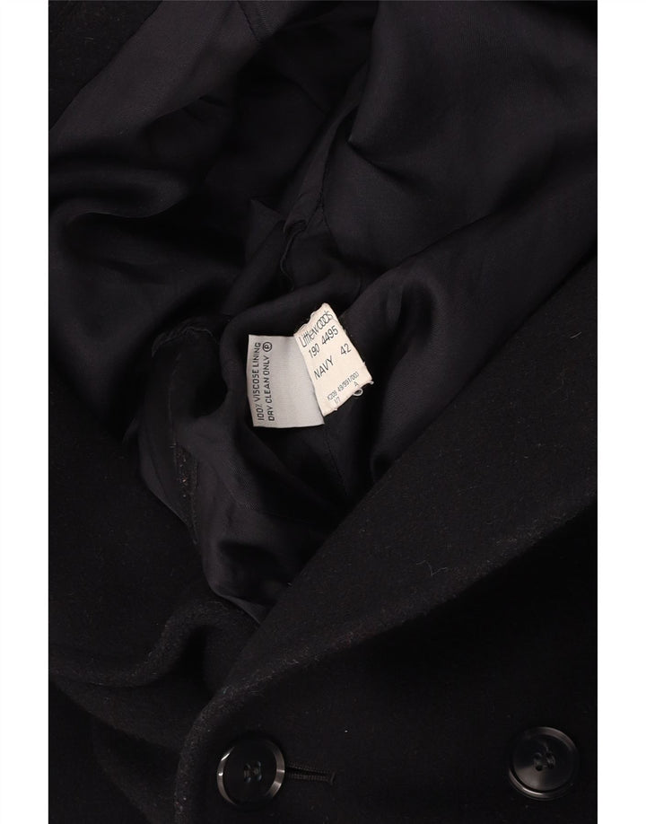 ВИНТАЖНОЕ мужское двубортное пальто UK 42 XL темно-синее шерстяное