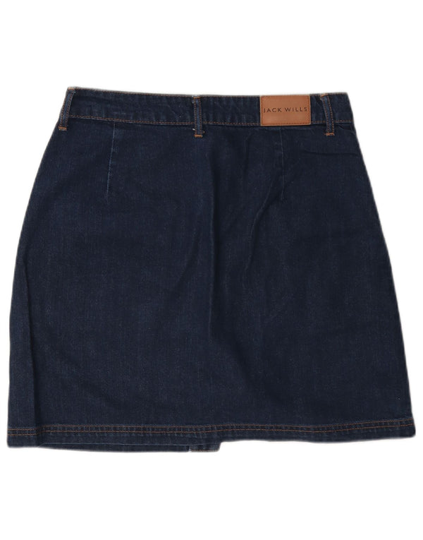 Jack Wills Женская мини-джинсовая юбка UK 10, маленькая W27, синяя, хлопок