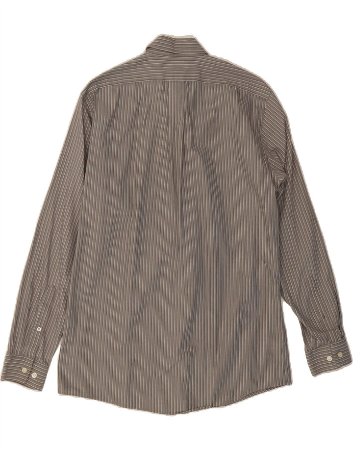 EDDIE BAUER Mens Slim Fit Shirt Medium Grey Pinstripe Cotton Vintage Eddie Bauer and Second-Hand Eddie Bauer from Messina Hembry 