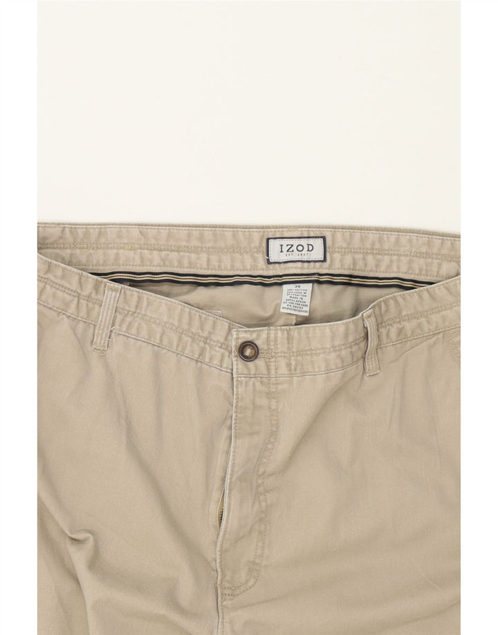 IZOD Mens Cargo Shorts W38 XL Beige Cotton Vintage Izod and Second-Hand Izod from Messina Hembry 