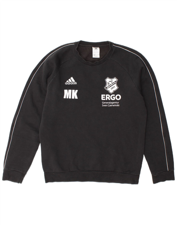 Мужской свитшот Adidas с рисунком, хлопковый джемпер среднего размера, черный
