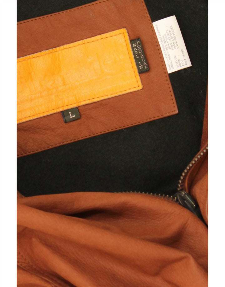 Мужская кожаная куртка с капюшоном Timberland UK 40, большая коричневая