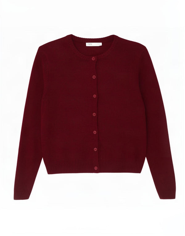 Женский кардиган Zara UK 18 XL бордовый шерстяной свитер