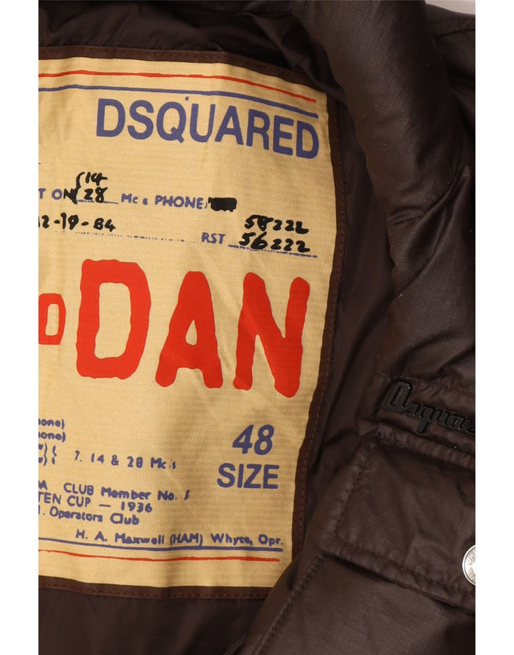 Dsquared Мужская утепленная куртка на молнии IT 48 Medium Brown Designer