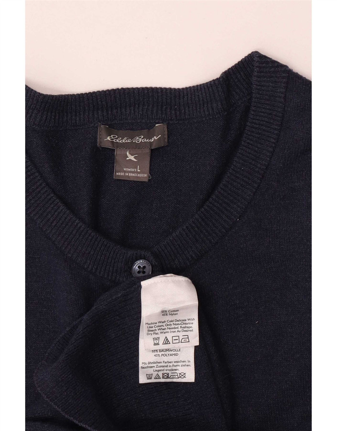 Женский кардиган стандартного кроя Eddie Bauer, Великобритания 14, большой темно-синий