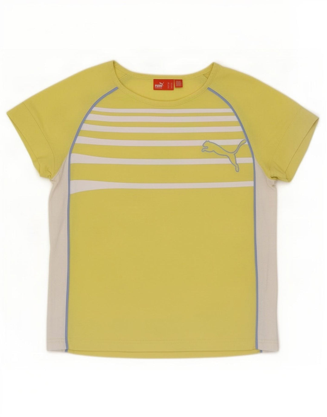 Женская футболка Puma Top UK 12, средний желтый в полоску