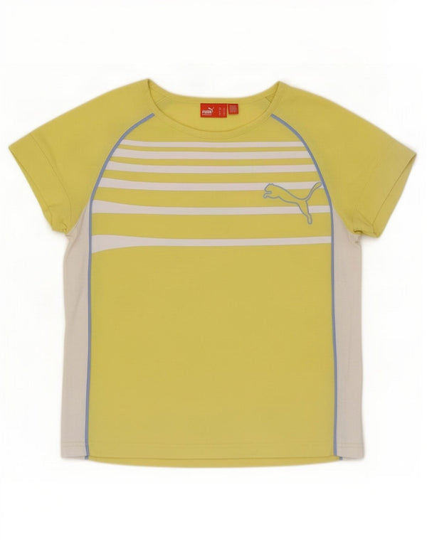Женская футболка Puma Top UK 12, средний желтый в полоску