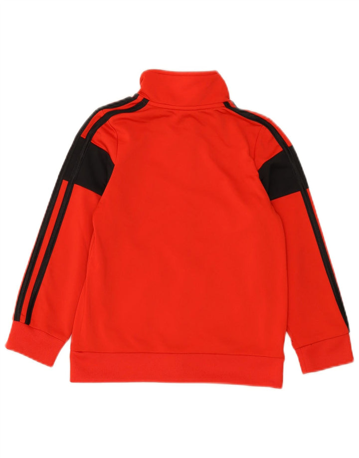 Спортивный костюм Adidas для мальчиков, верхняя куртка 4–5 лет, красный полиэстер с цветными блоками