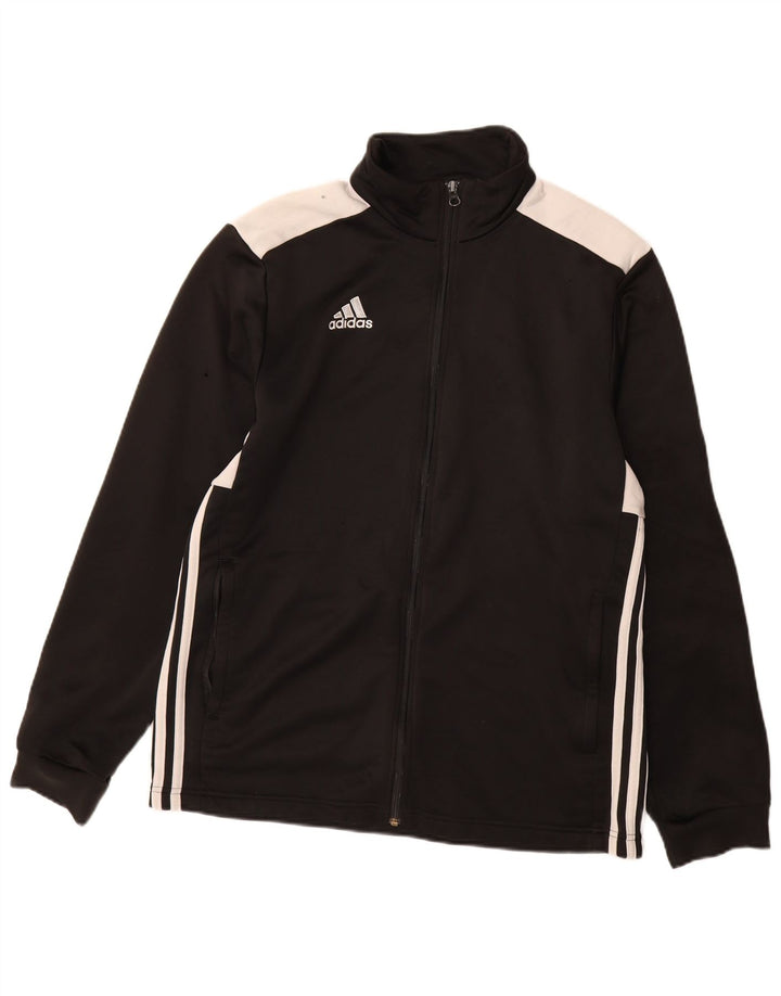 Мужская спортивная куртка ADIDAS, большая черная полиэстер с цветными блоками