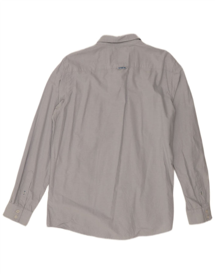 Crew Clothing Мужская приталенная рубашка из хлопка среднего синего цвета