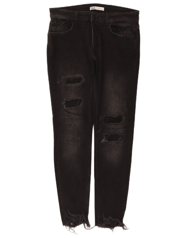 Мужские потертые джинсы скинни Zara EU 42, большие W32 L29, серый хлопок