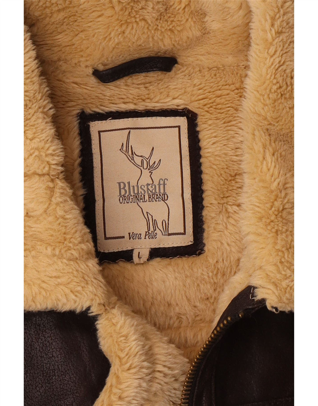 Женская короткая дубленка BLUSTAFF UK 16, большая, коричневая кожа