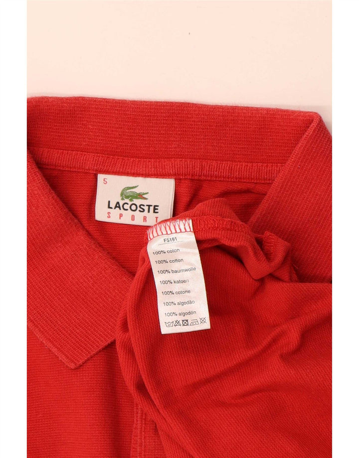 Мужская рубашка-поло Lacoste, размер 5, большая красная хлопковая ткань