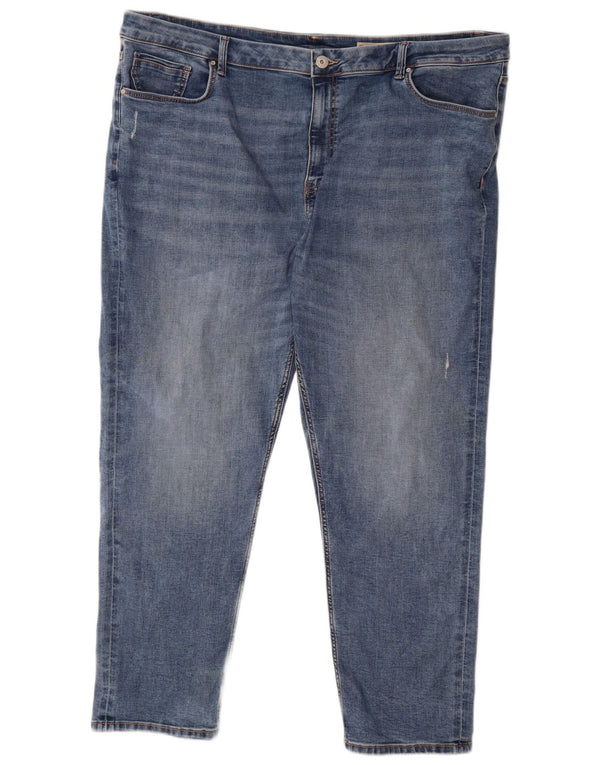 Женские прямые джинсы Marks & Spencer Sienna UK 24 3XL W44 L27 синие, хлопок