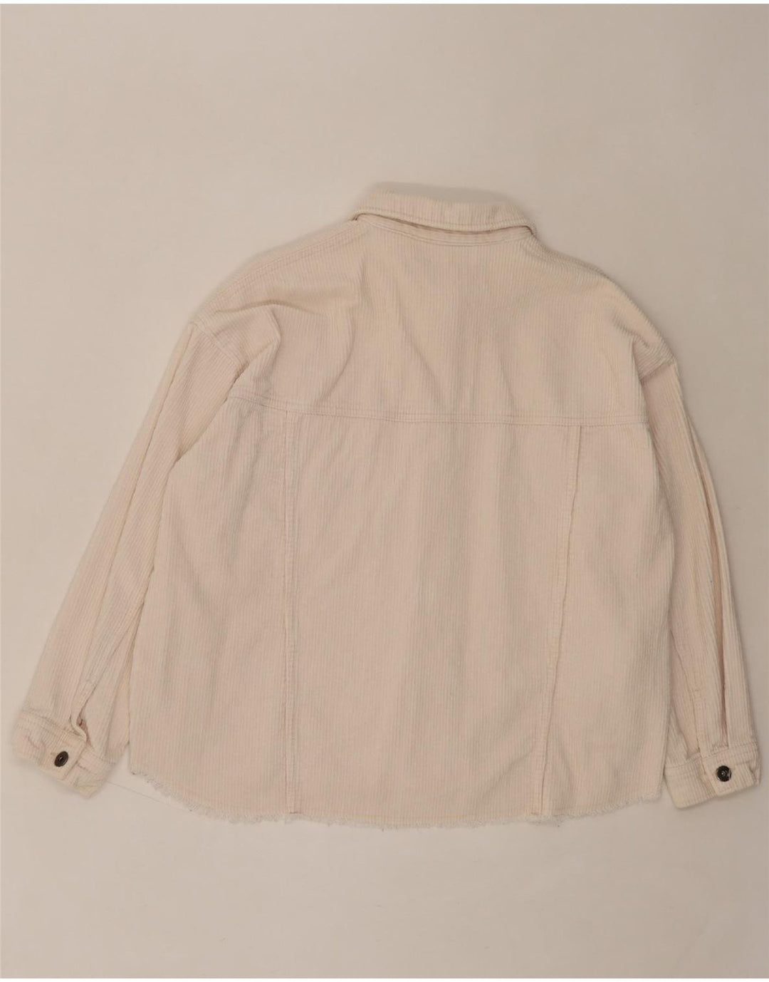 ZARA Womens Oversized Corduroy Shirt UK 14 Medium Pink Cotton Vintage Zara and Second-Hand Zara from Messina Hembry 