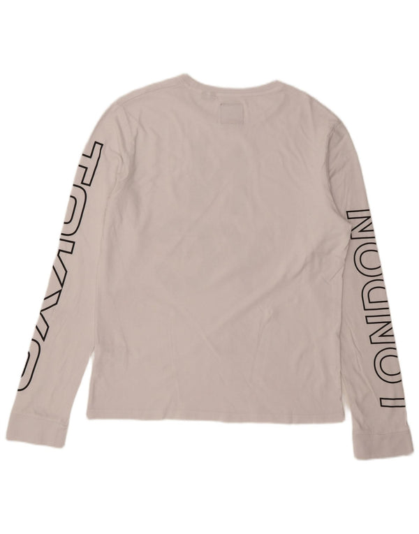 Мужской топ с рисунком Superdry с длинным рукавом 2XL, белый хлопок