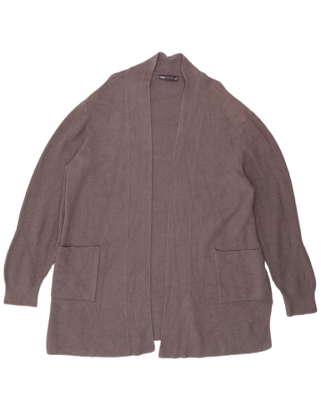 Женский открытый кардиган Marks & Spencer UK 20 2XL Серый вискоза