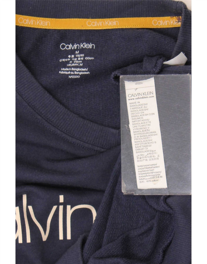 Мужской свитшот с рисунком Calvin Klein, средний темно-синий хлопковый джемпер