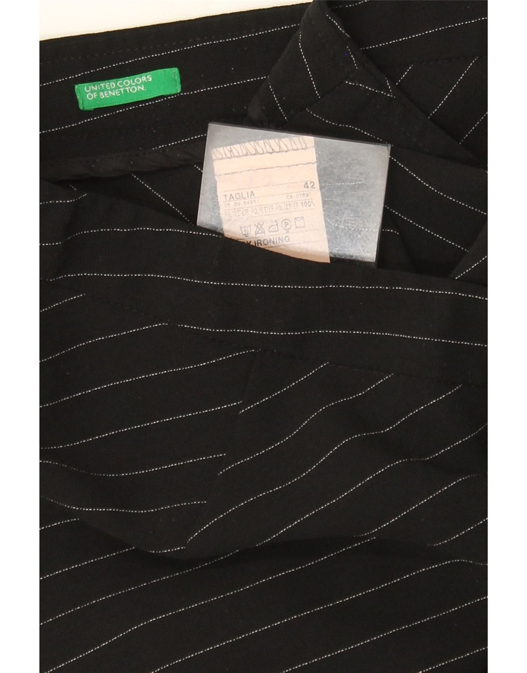 Benetton Женские брюки Bootcut IT 42 Medium W28 L32 Черные в тонкую полоску