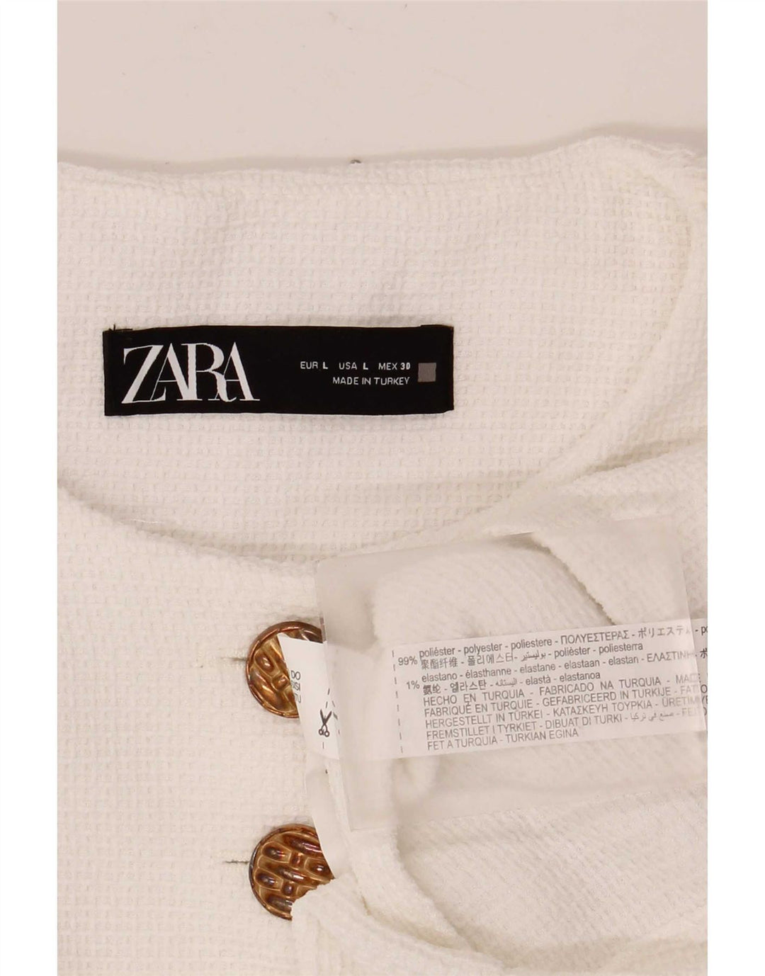 Женское болеро Zara UK 16, большой белый полиэстер