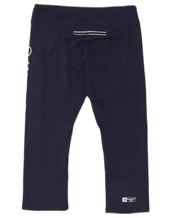 Женские леггинсы-капри с рисунком Superdry UK 6 XS, темно-синий полиэстер