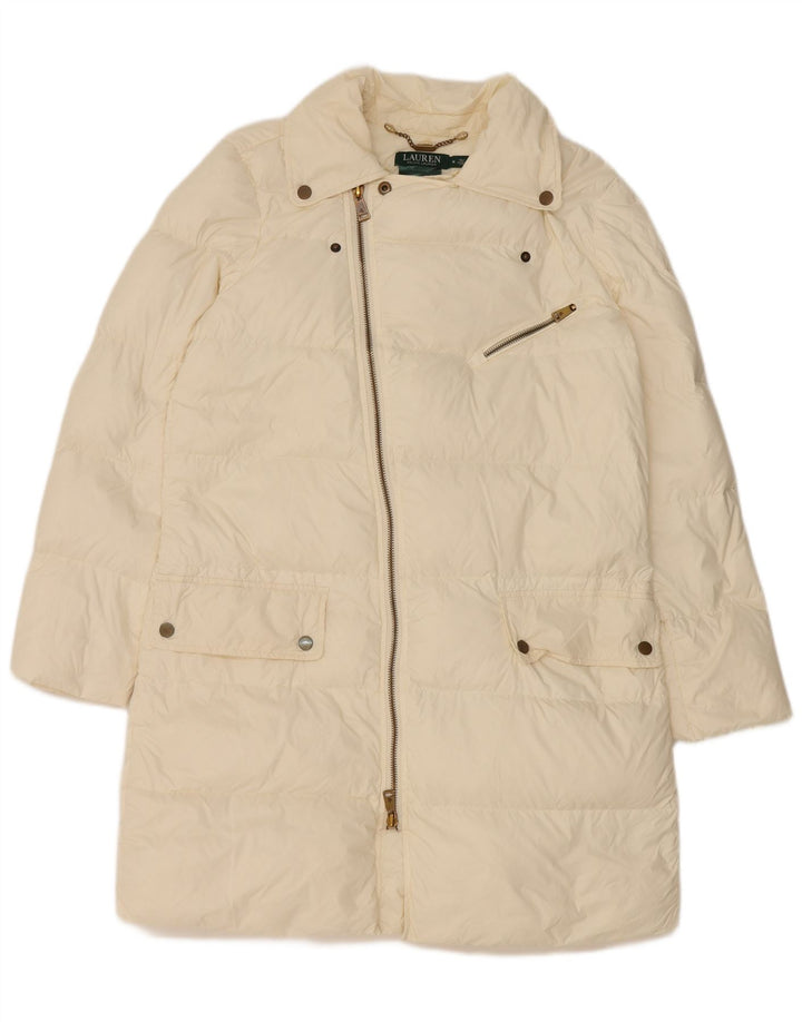 Женское стеганое пальто Ralph Lauren UK 14, средний цвет, белый нейлон