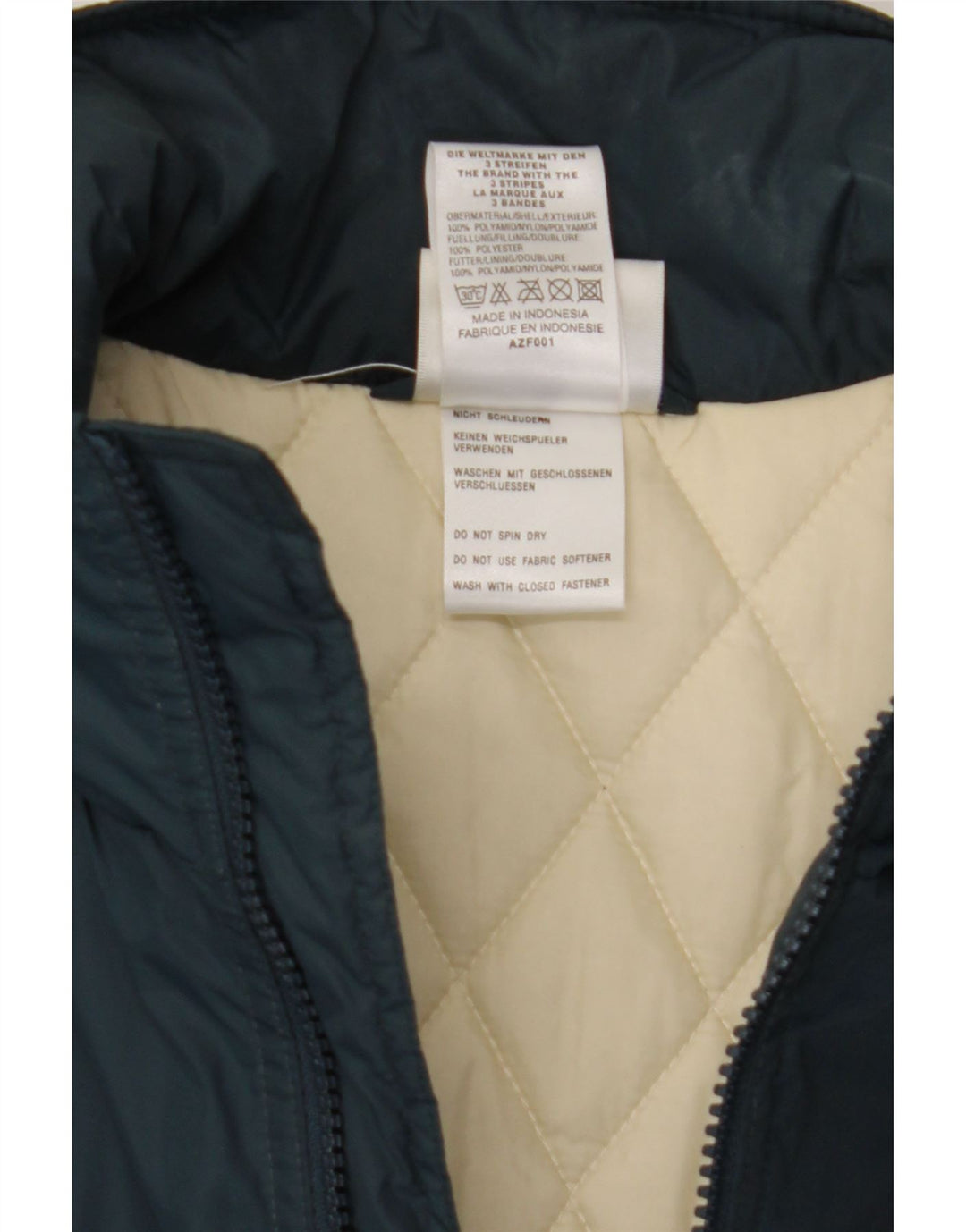 Мужская стеганая куртка Adidas UK 38/40, средний темно-синий, нейлон