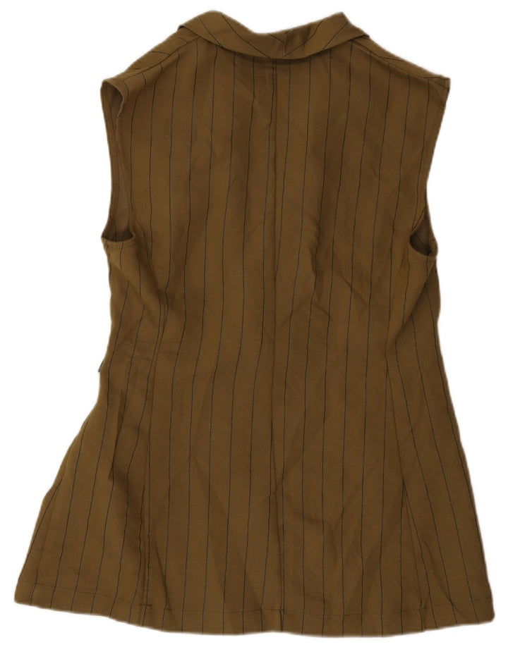 Женский пиджак без рукавов Rinascimento UK 14, большой цвет хаки в полоску