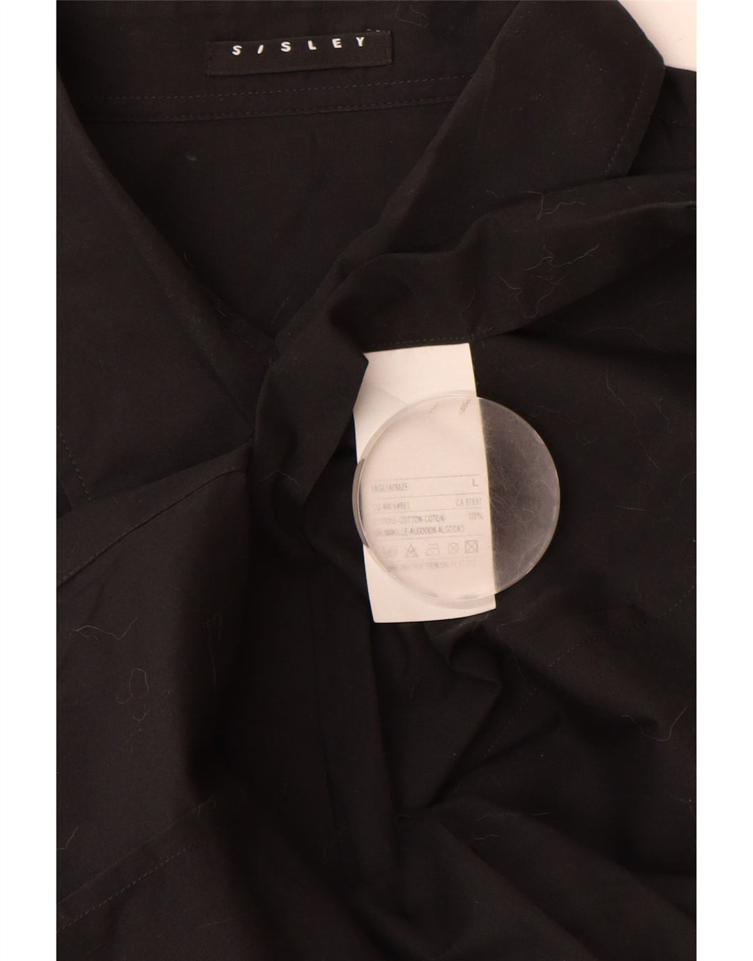 Женская рубашка Sisley UK 14, большая черная хлопковая