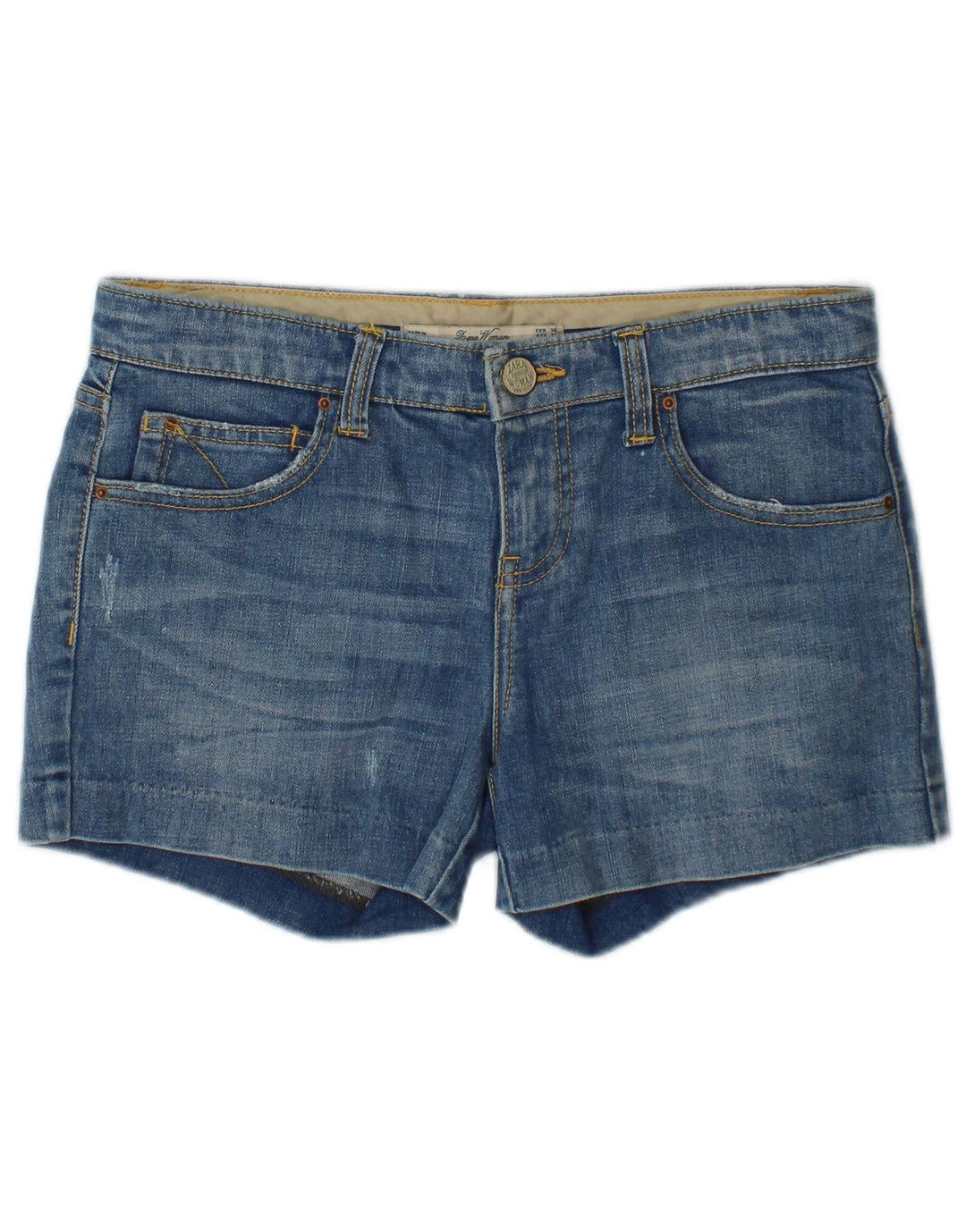 Женские джинсовые шорты Zara EU 38, маленькие W28, синие