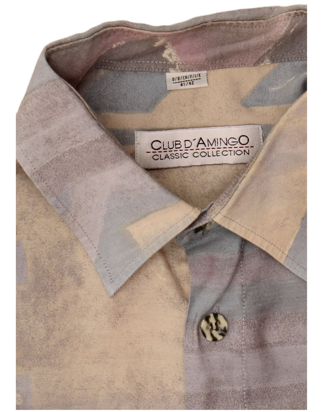 Мужская рубашка Club D'Amingo, размер 41/42, большая разноцветная пэчворк