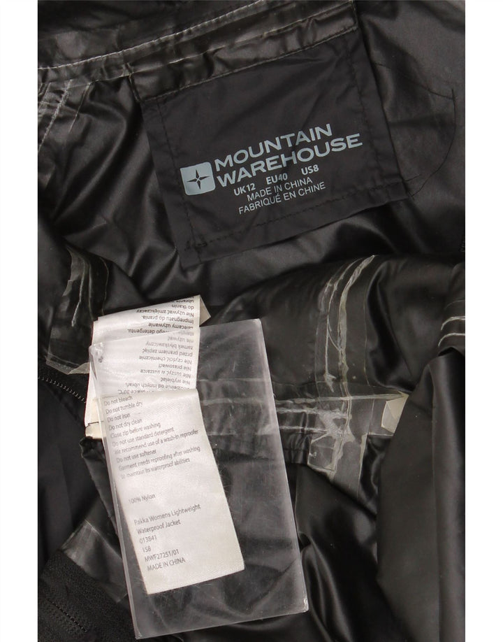 Женская дождевик с капюшоном Mountain Warehouse UK 12, средний черный нейлон
