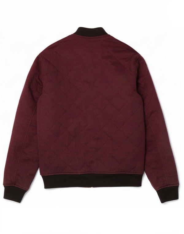 Мужская куртка-бомбер Zara UK 36, маленькая, бордовый, полиэстер с цветными блоками