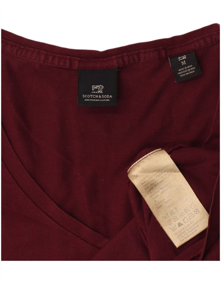 Мужская футболка Scotch & Soda Top из хлопка среднего темно-бордового цвета