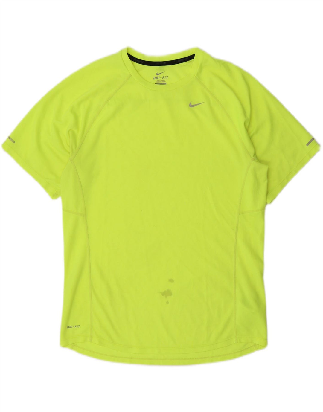 NIKE Mens Dri Fit T-Shirt Top Medium Yellow Polyester