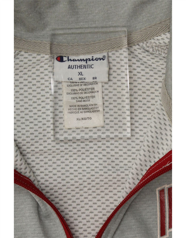 CHAMPION Mens Indiana Zip Neck Top Long Sleeve XL Grey Polyester Vintage Champion and Second-Hand Champion from Messina Hembry 