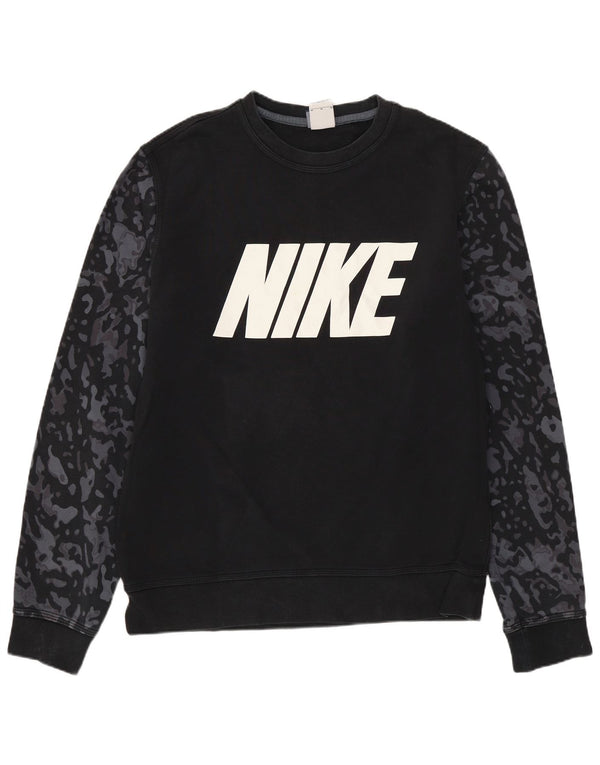 Nike Mens Graphic Sweatshirt Jumper Medium Black Camouflage Cotton