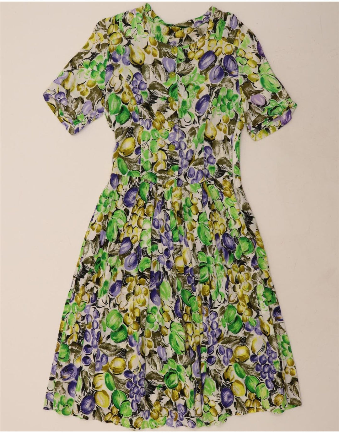 VINTAGE Womens A-Line Dress UK 12 Medium Multicoloured Floral Vintage Vintage and Second-Hand Vintage from Messina Hembry 