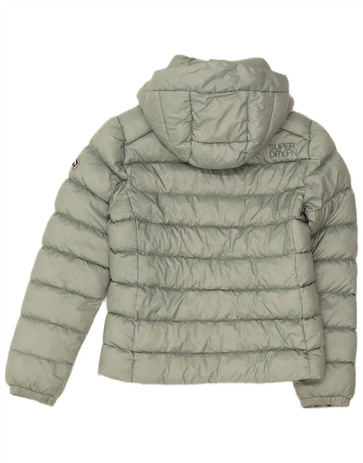 Женская утепленная куртка с капюшоном Superdry UK 12, средний зеленый полиэстер