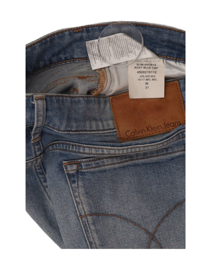 Calvin Klein Женские узкие джинсовые шорты W31, средний синий, хлопок