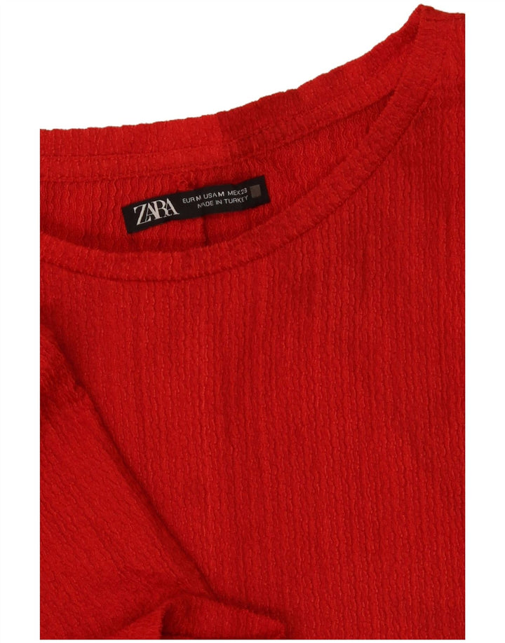Женская блузка Zara Top UK 12, средний красный