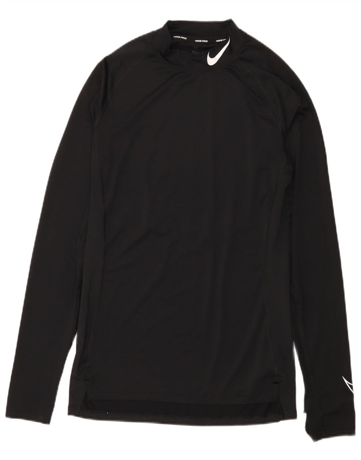 Мужской топ с графикой Nike Dri Fit, длинный рукав, средний черный, полиэстер