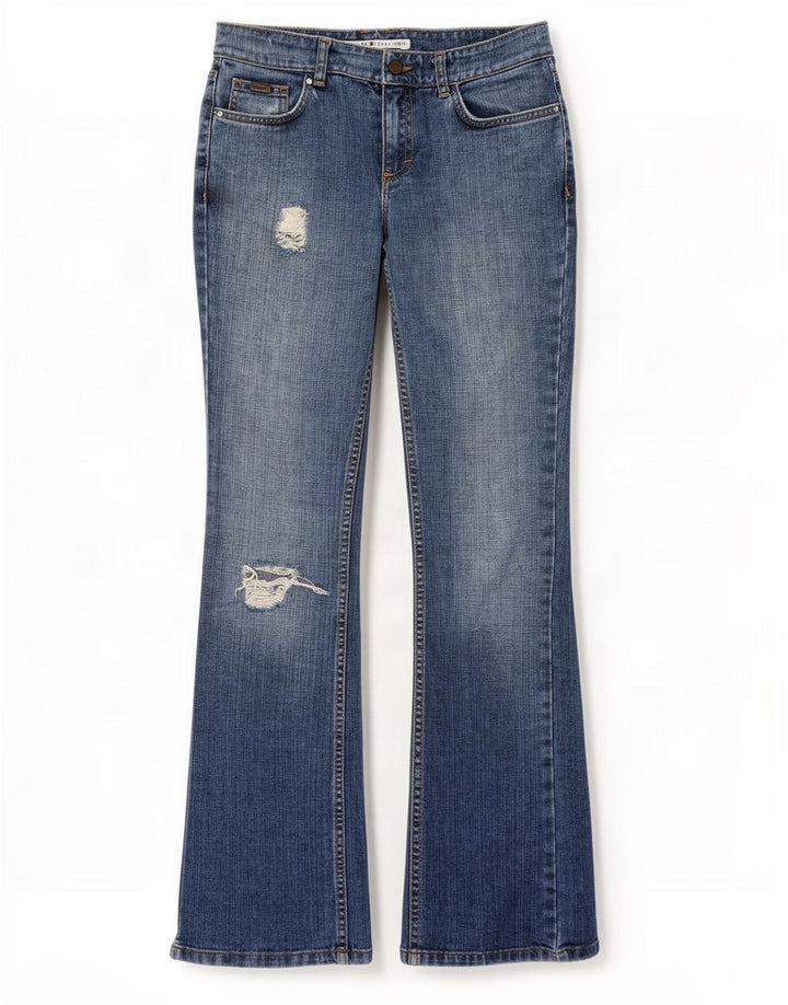 Женские прямые джинсы Tommy Hilfiger с потертостями США 4, маленькие W26 L33, синие