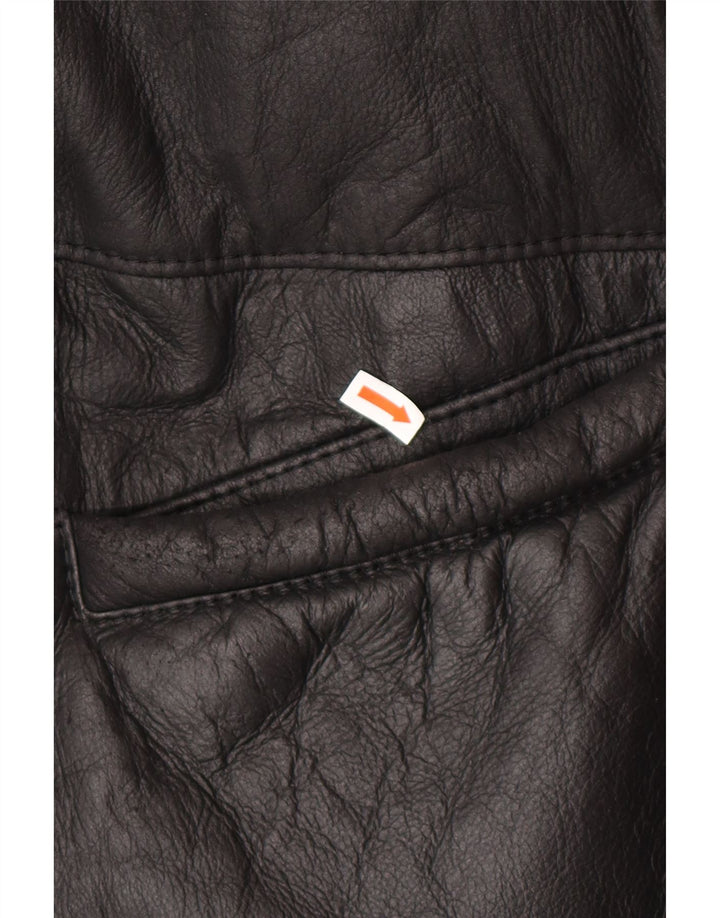 ВИНТАЖНАЯ женская дубленка оверсайз UK 16, большая черная