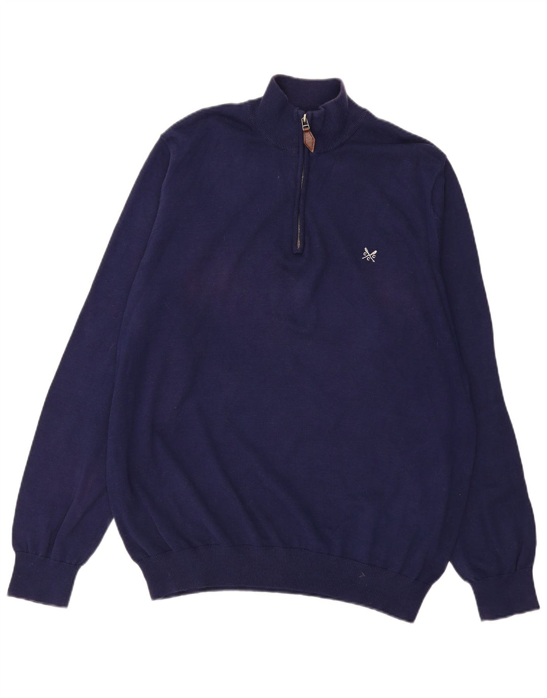ОДЕЖДА ЭКИПАЖА Мужской свитер с воротником на молнии 3XL Темно-синий хлопок