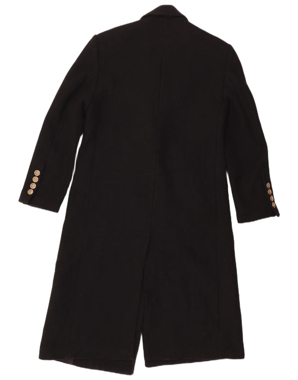 Женское двубортное пальто ZARA Manteco UK 14, средний черный, шерсть