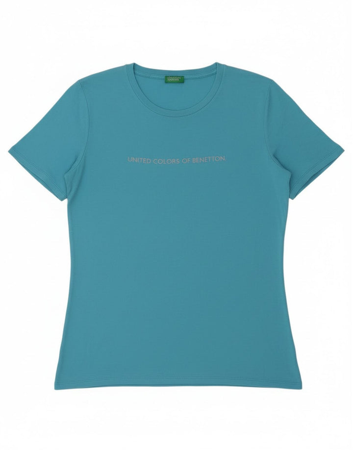 Женская футболка с рисунком Benetton Top UK 14, средний синий