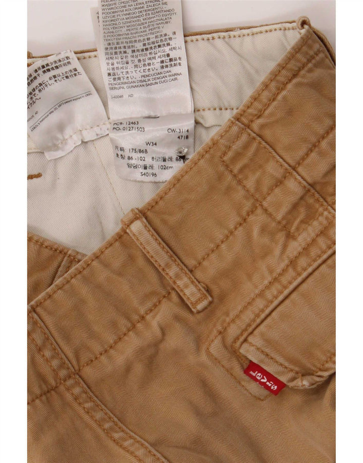 Мужские шорты-карго Levi's, большие, W34, бежевые, хлопок